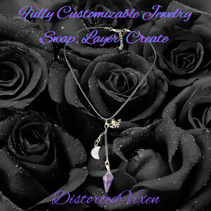 Dragon Amethyst Pendulum Necklace • Clear Quartz Moon • Witch Divination Jewelry